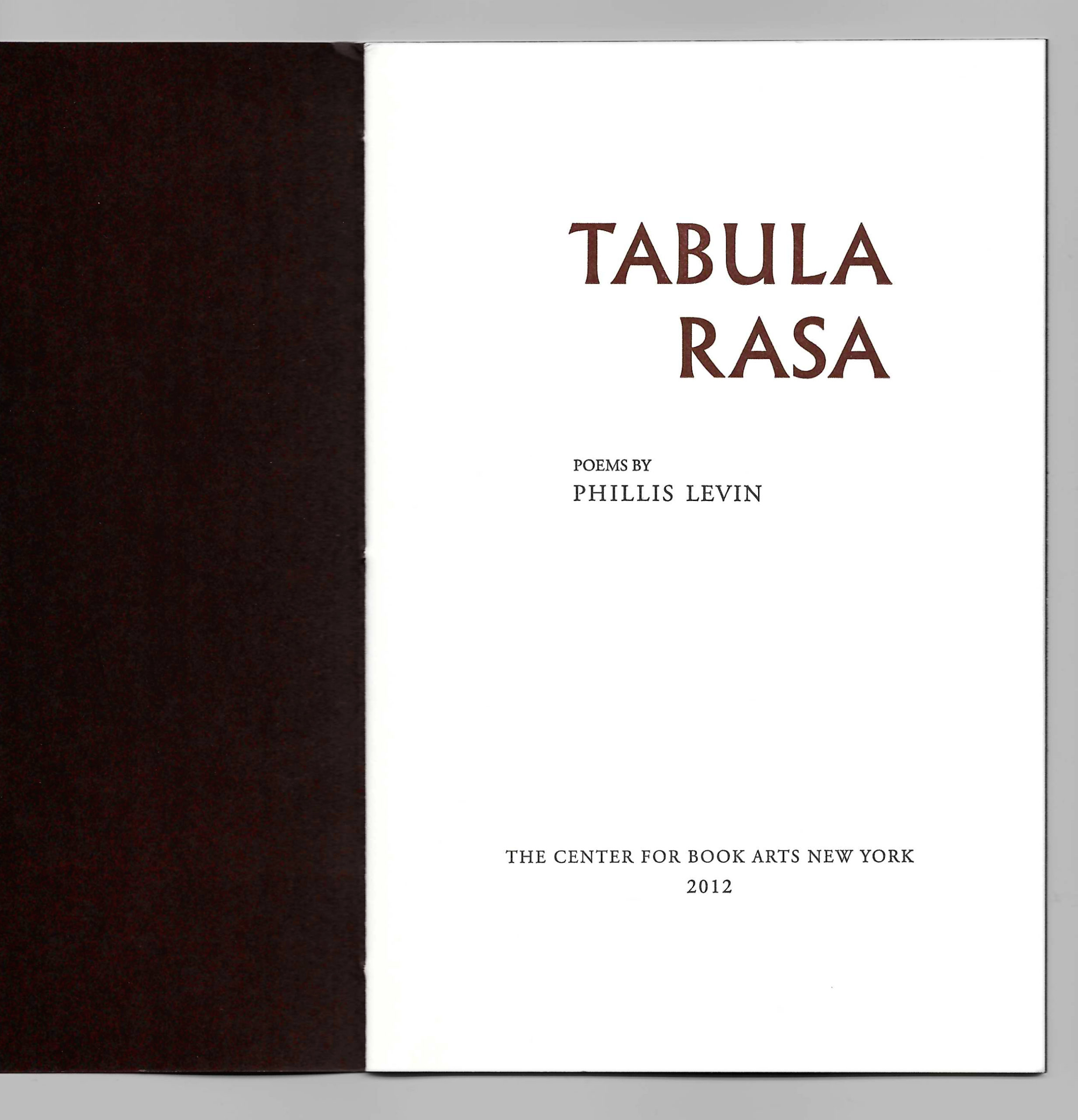 title page for Tabula Rasa