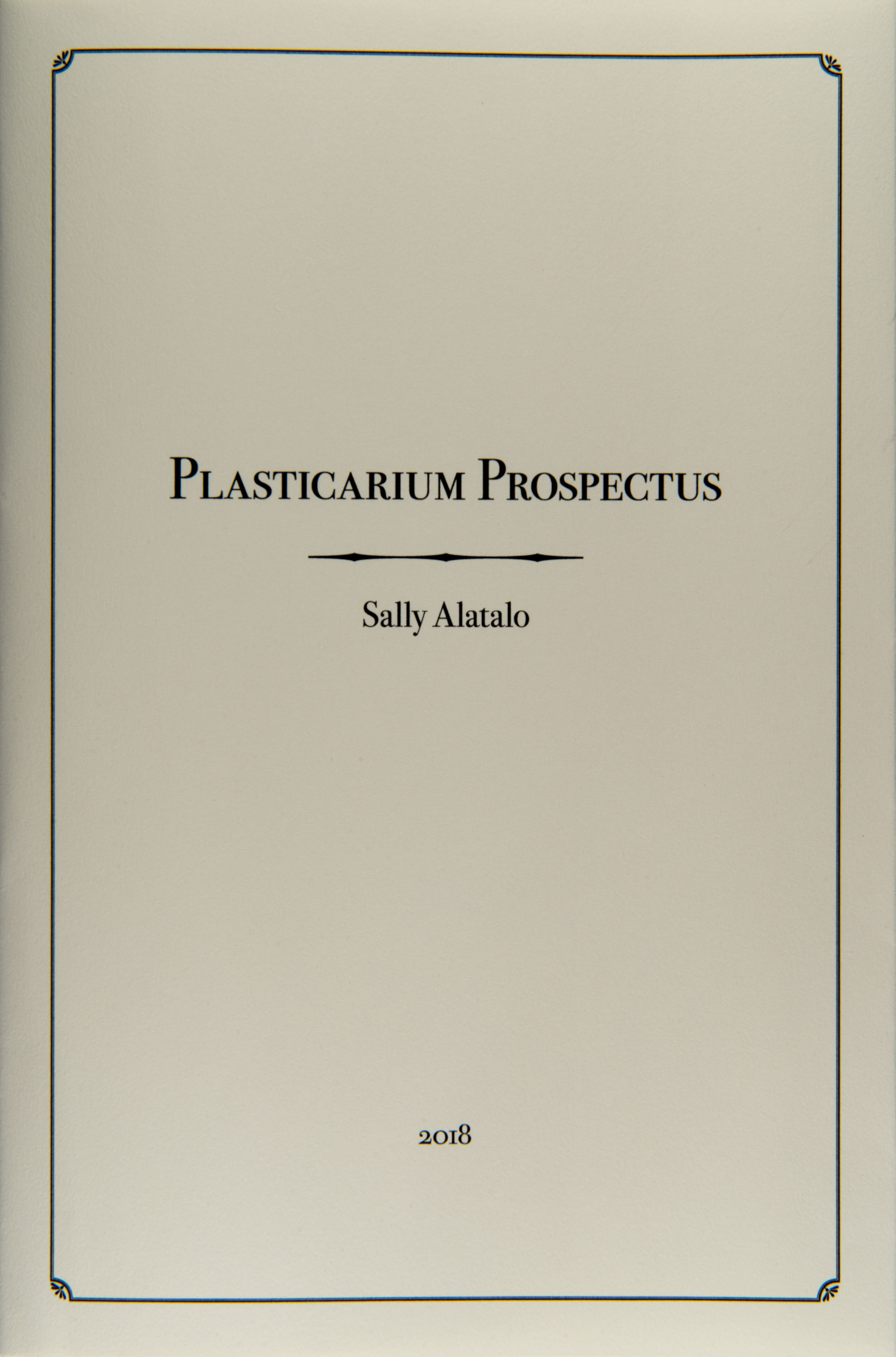 book cover that reads Plasticarium Prospectus
