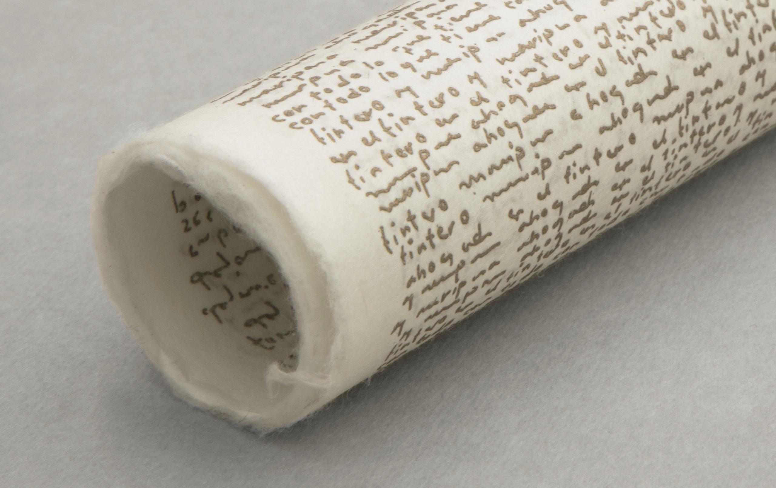 detail of scroll with farsi writing