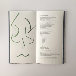 spread with poem and green design