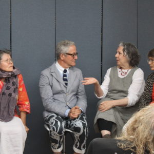 Louise Marie Cumont, Stephen Guarnsccia, Barbara Mauriello, and Elizabeth Lotic at Center for Book Arts, 2018