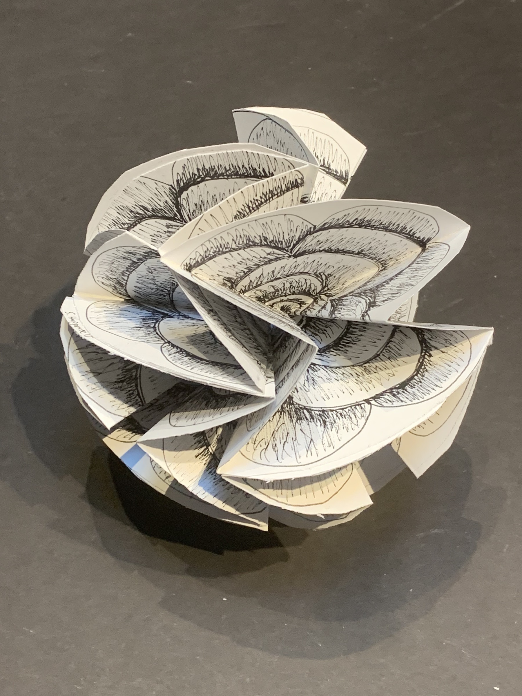 Fibonacci Hyperball, inkjet print on paper