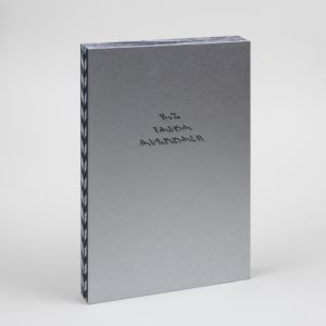 Image of a book standing upright. The book has a silver cover with "S v Z Tauba Auerbach on the cover
