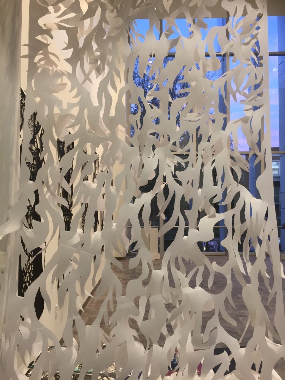 Botanical papercut installation by Beatrice Coron