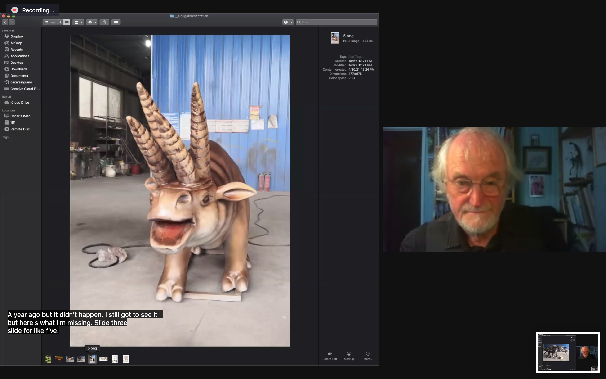 Screen Capture of Dougal Dixon and an image of a speculative species