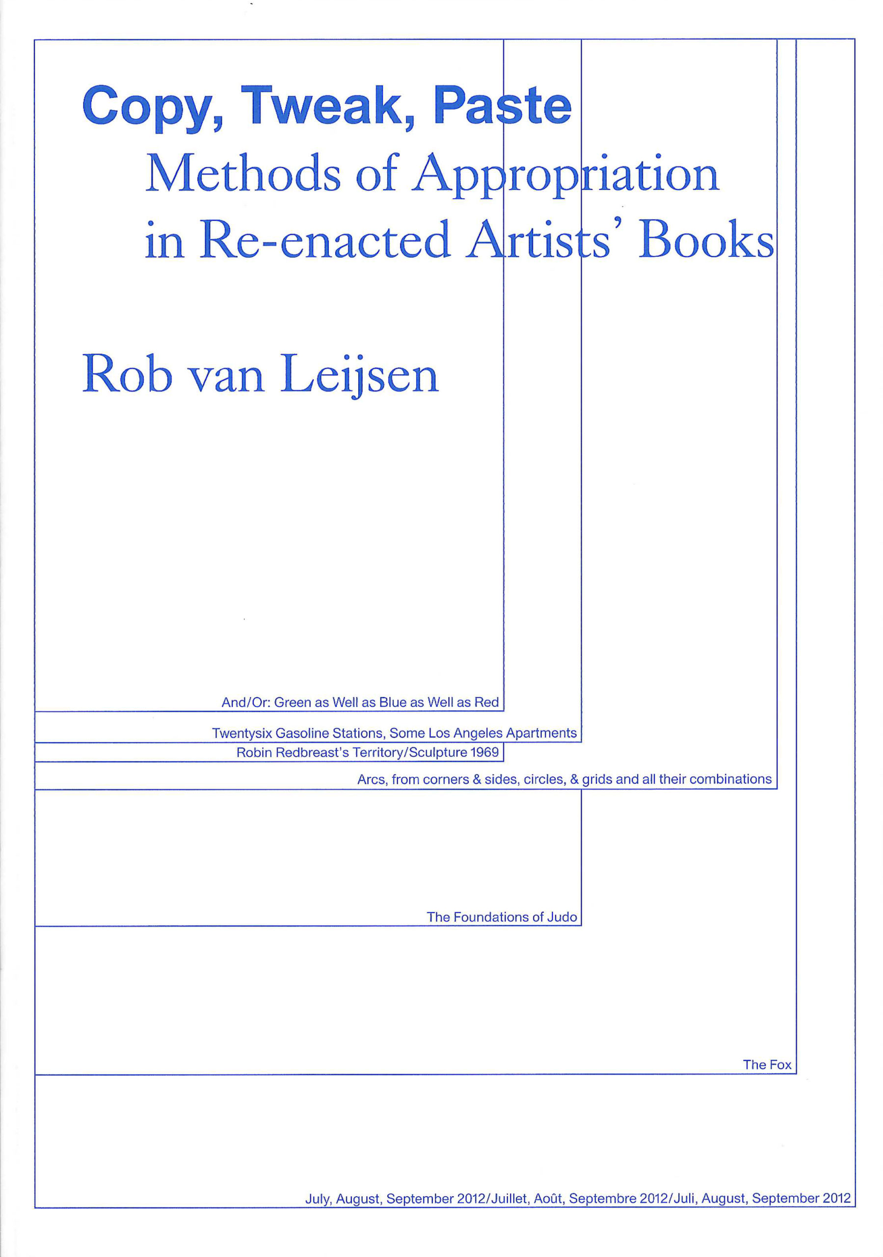 white book cover with blue text