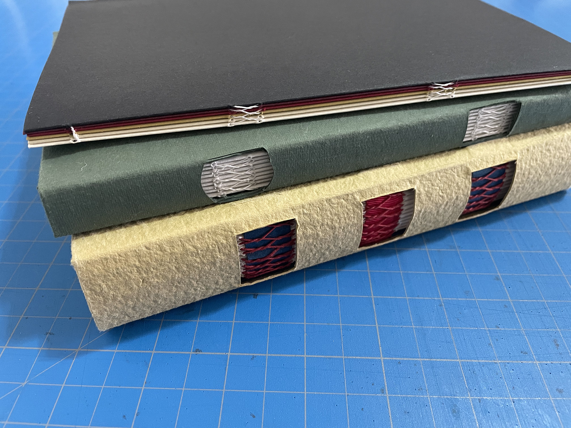 Paper case bound books by Sarah Nicholls