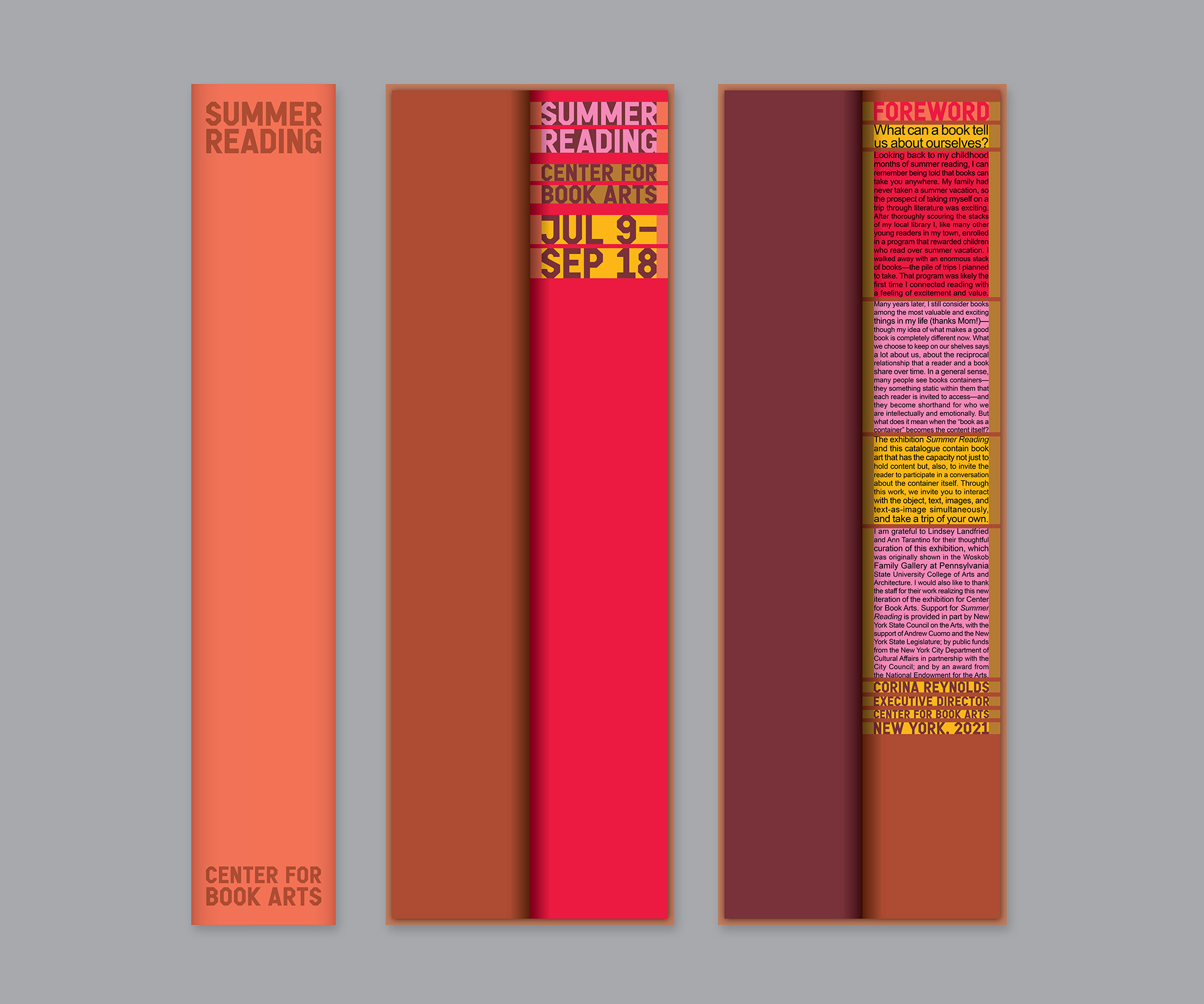 digital mock up of 3 summer reading catalogues in a row
