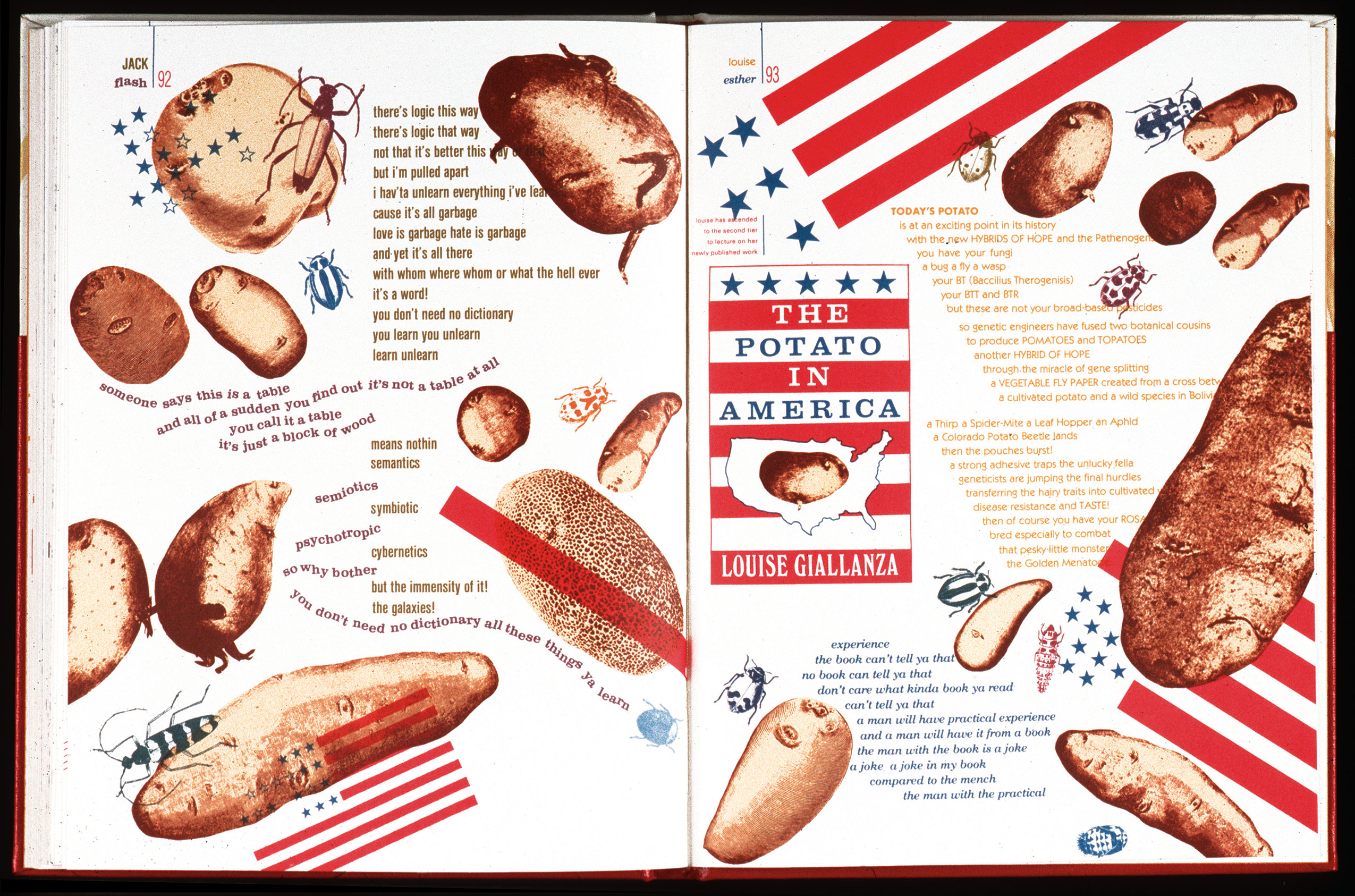 Spread from Warren Lehrer book with fast foods