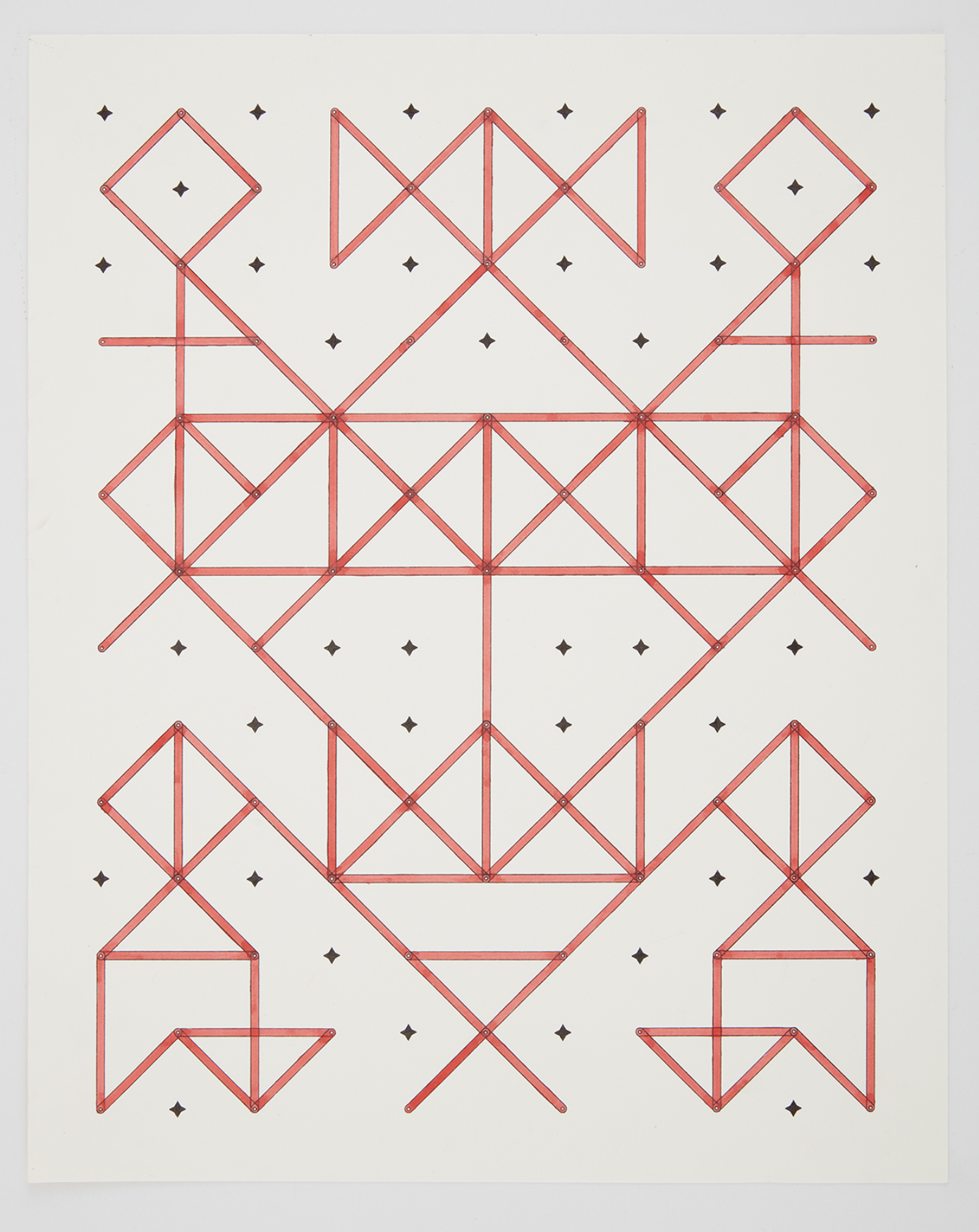 geometric orange grid
